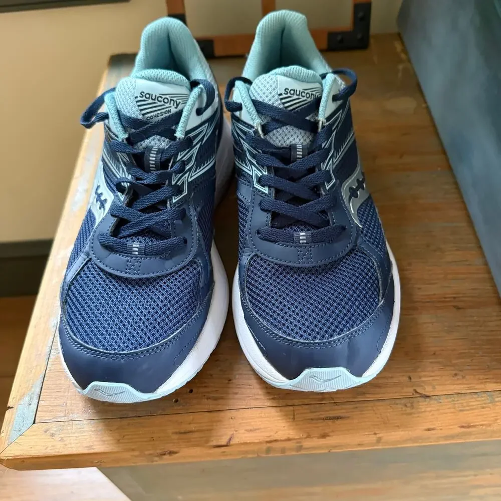 Saucony Cohesion 14 XT Running Sneaker SZ 10 Navy Sport Casual Walk NO INSOLE